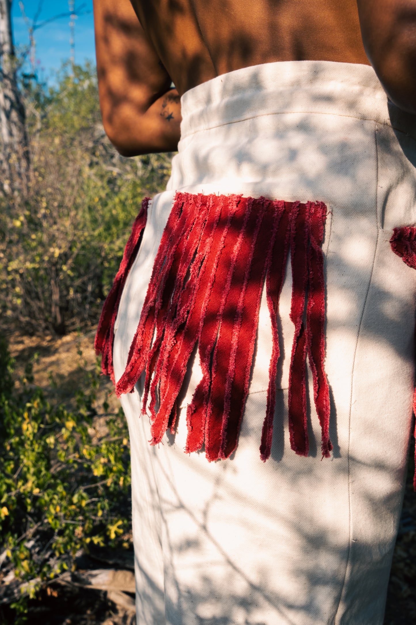 Falda con Flecos de Algodón