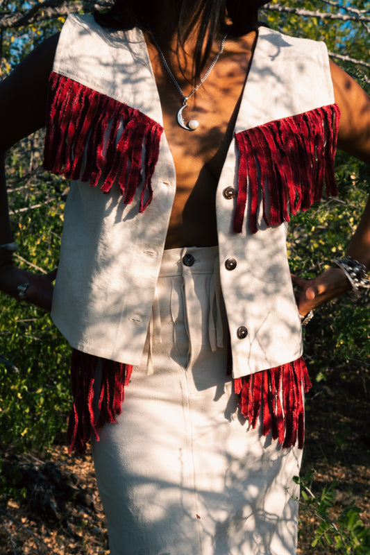 Chaleco con Flecos de Algodón