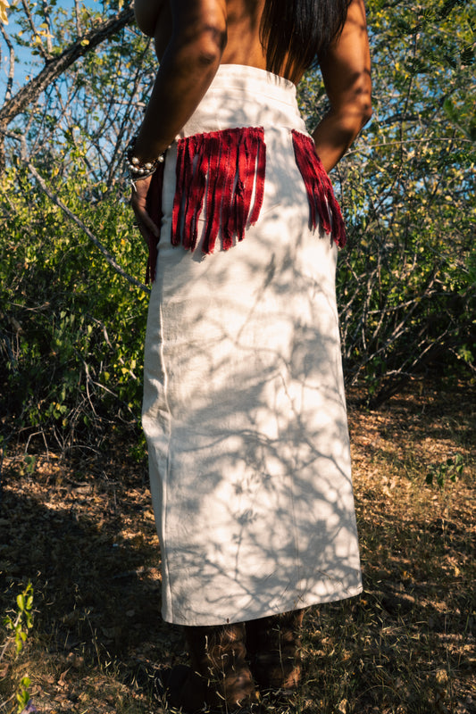 Falda con Flecos de Algodón