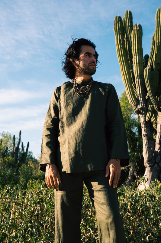 Camisa Cruzada de Lino