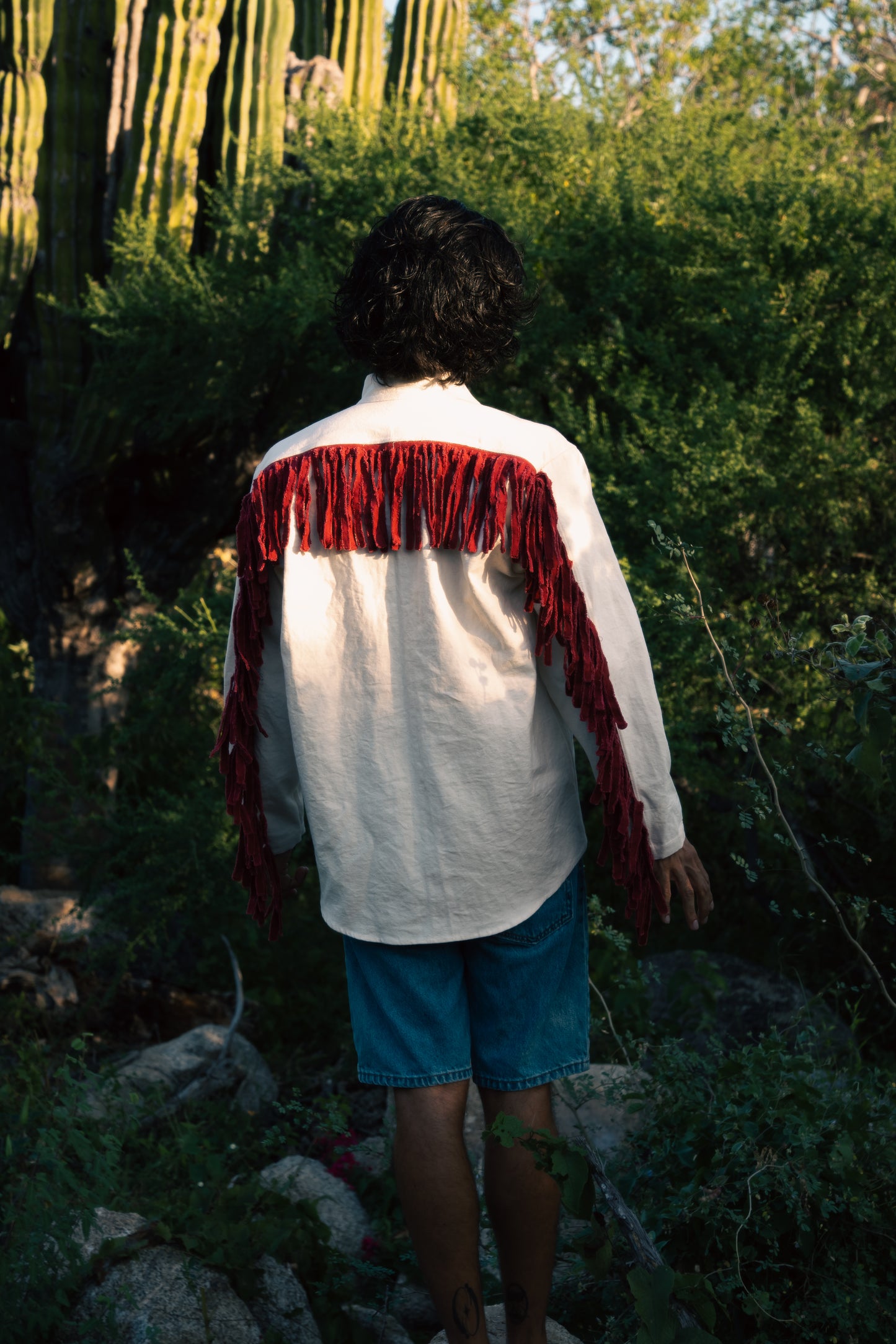 Chaqueta con Flecos de Algodón