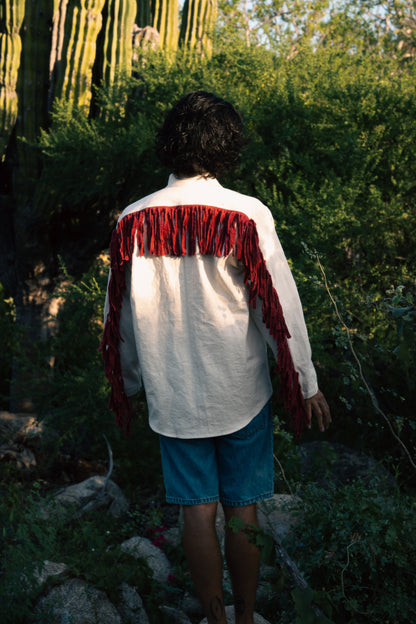 Chaqueta con Flecos de Algodón