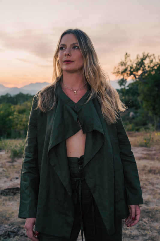 Camisa Cruzada de Lino