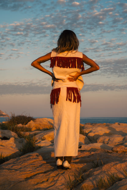 Falda con Flecos de Algodón